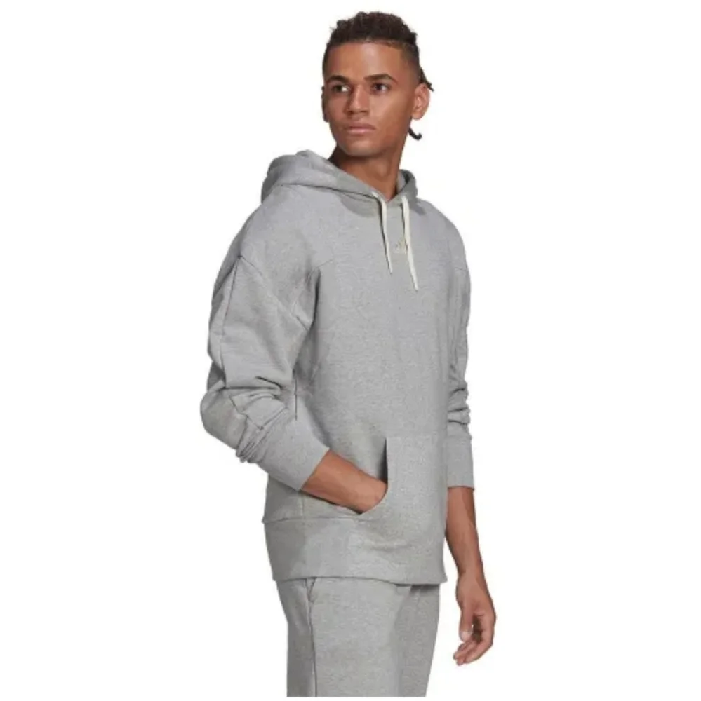 HP!❤️NWT ADIDAS Gray Pullover Logo Hoodie Men's Internal OH Fleece Lined XS - Picture 2 of 16